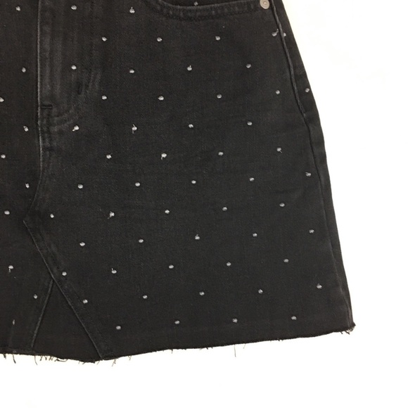 Madewell Metallic Dot Denim A-Line Mini Skirt Size 25 NWT - Picture 3 of 11